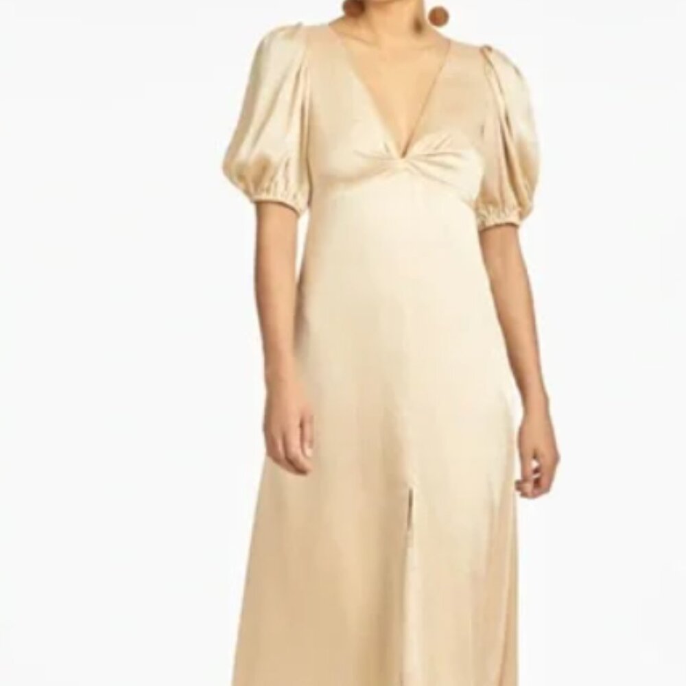 Sachin + & Babi NWT Alli Puff Sleeve Gown, Champagne - Size 0